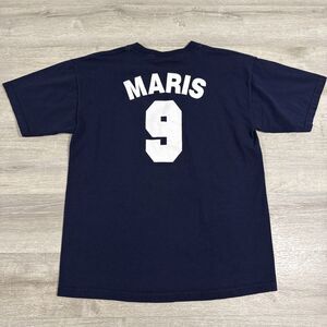 Roger Maris Shirt New York Yankees Baseball Men's Blue Large 100% Cotton Tee